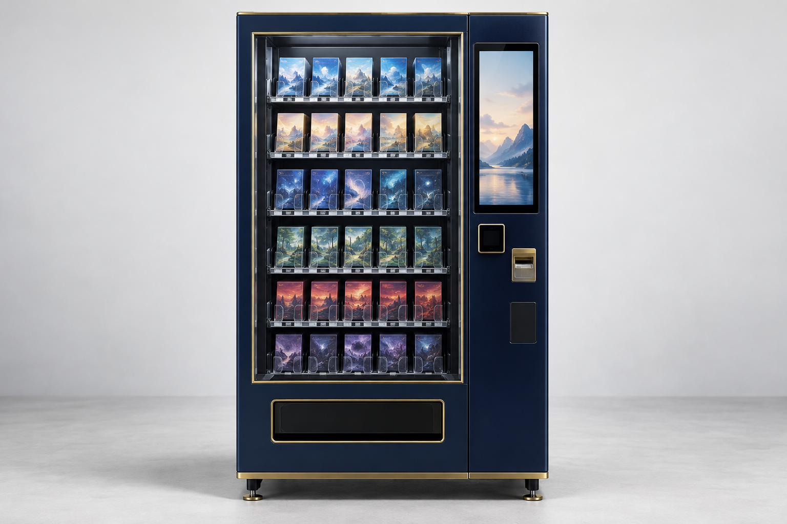 トレーディングカード自販機の正面 (仮画像)